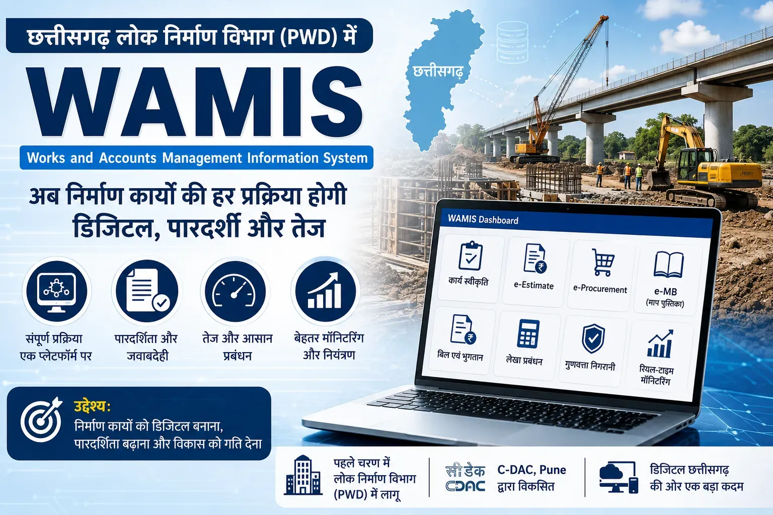 छत्तीसगढ़ PWD में लागू होगा WAMIS