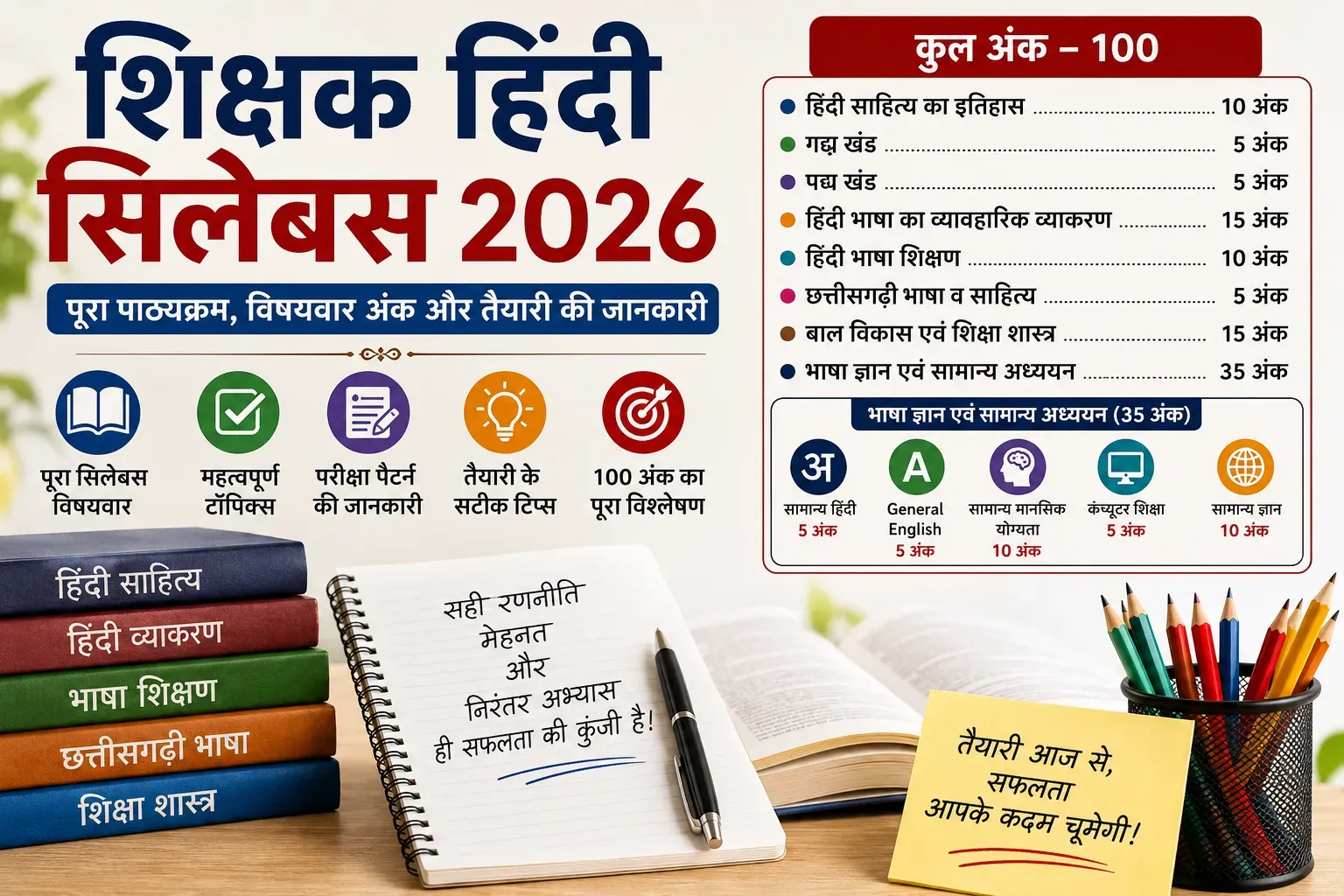 शिक्षक हिंदी सिलेबस 2026