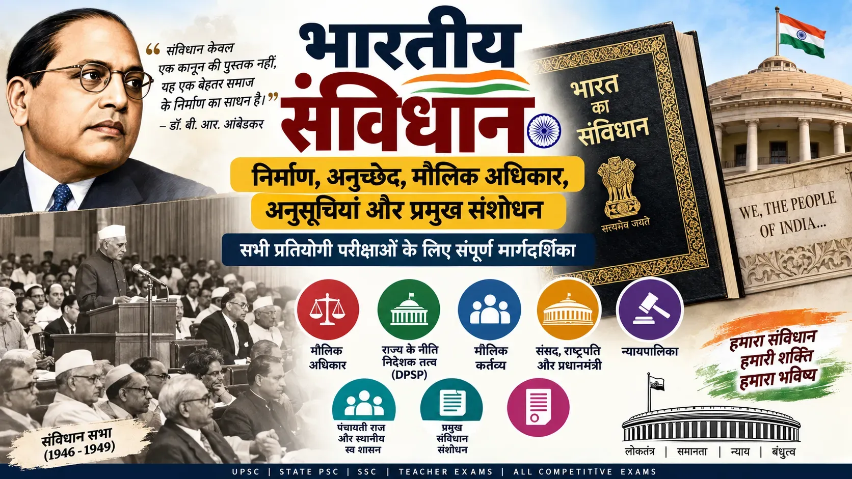 भारतीय संविधान के महत्वपूर्ण अनुच्छेद, मौलिक अधिकार और संविधान सभा